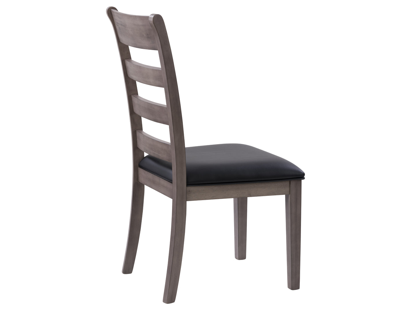 Alt Tag: Set of 2 grey wood dining chairs with cushioned seats, featuring a sleek modern design, curved backrests, and sturdy wooden legs, perfect for contemporary dining rooms.