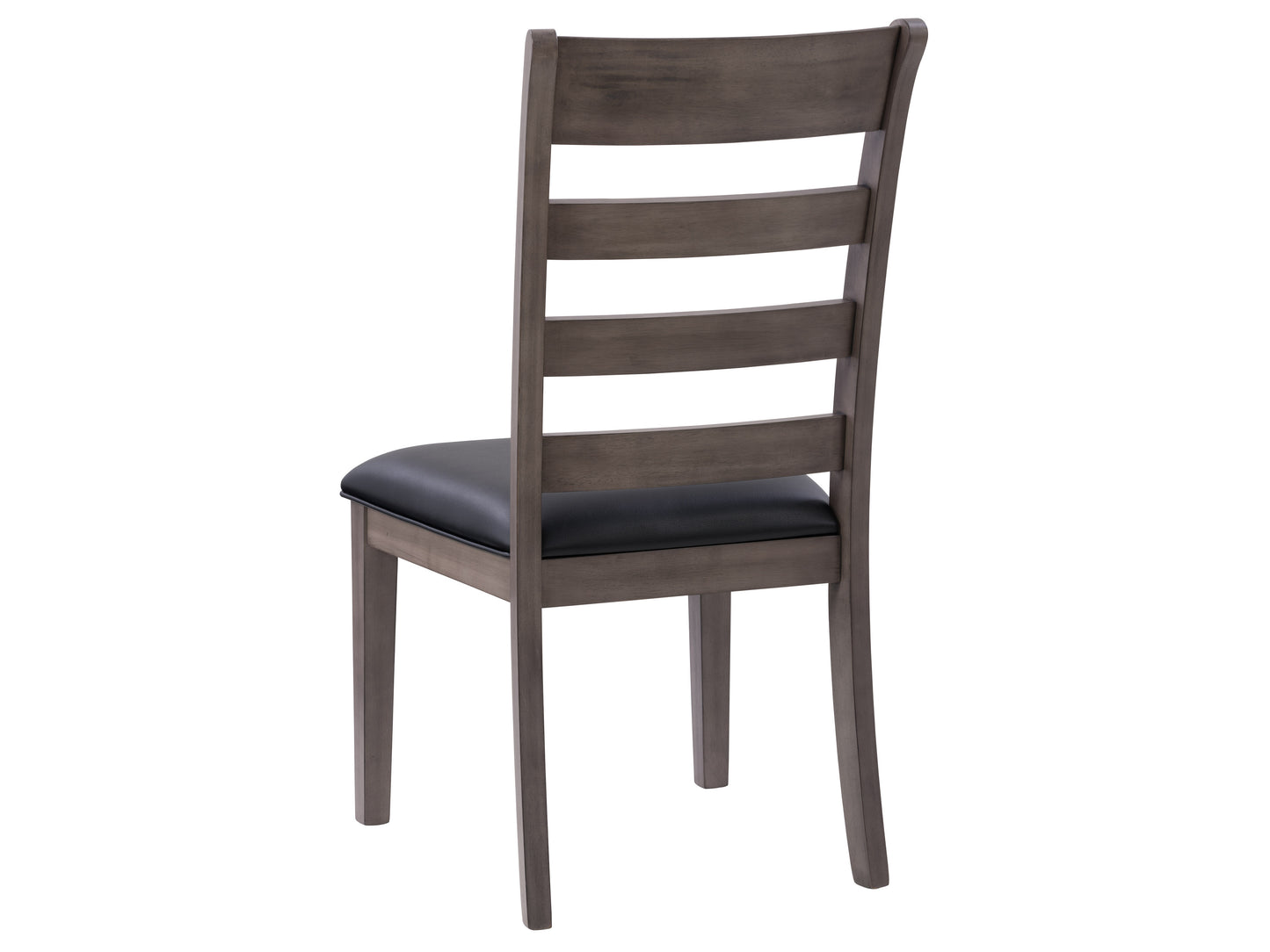 Set of 2 grey wood dining chairs with cushioned seats, featuring a sleek, modern design with a high backrest and sturdy wooden legs, perfect for contemporary dining rooms.