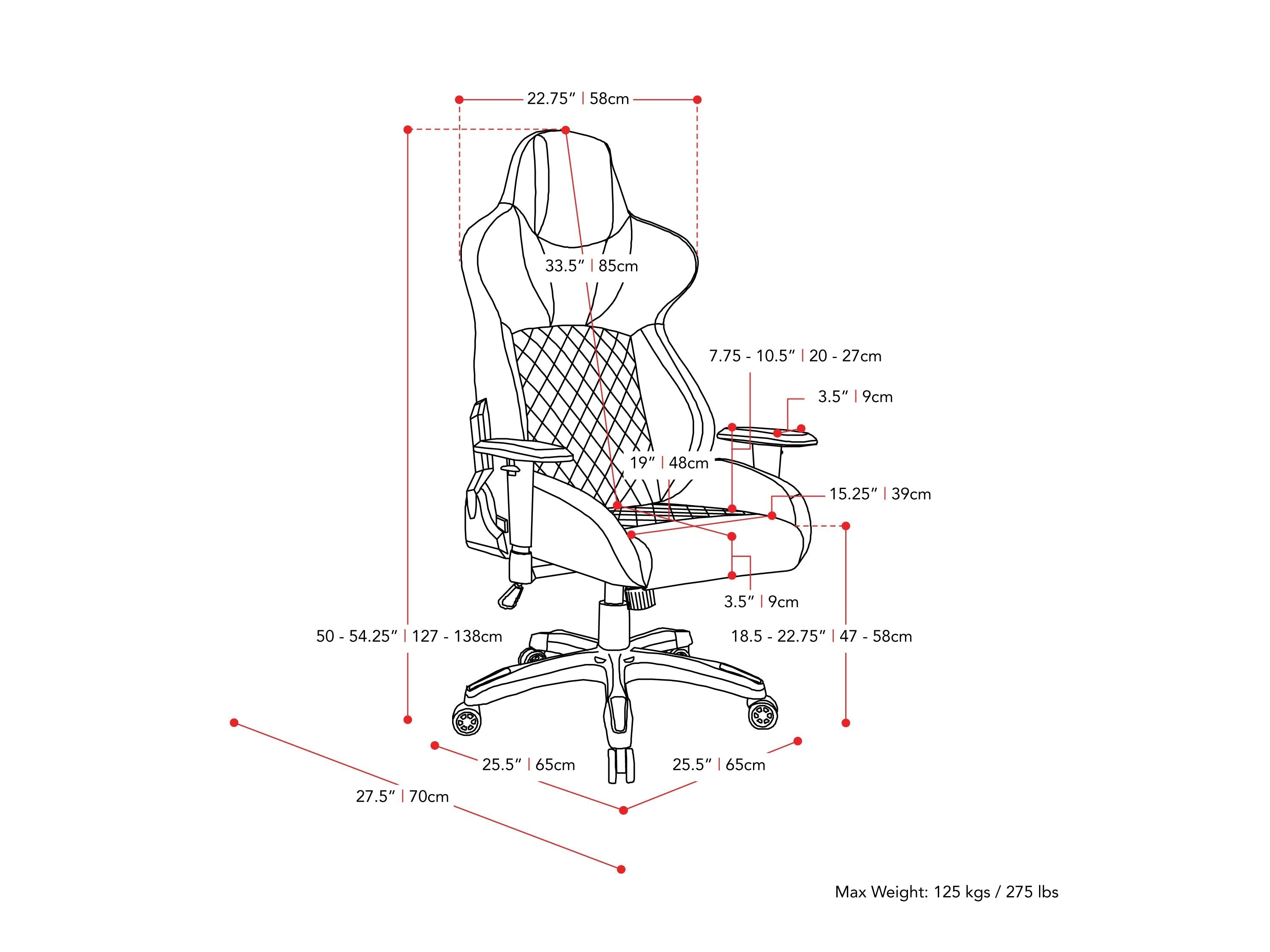 Black and grey gaming reclining chair with ergonomic design, padded armrests, and adjustable headrest for ultimate comfort.