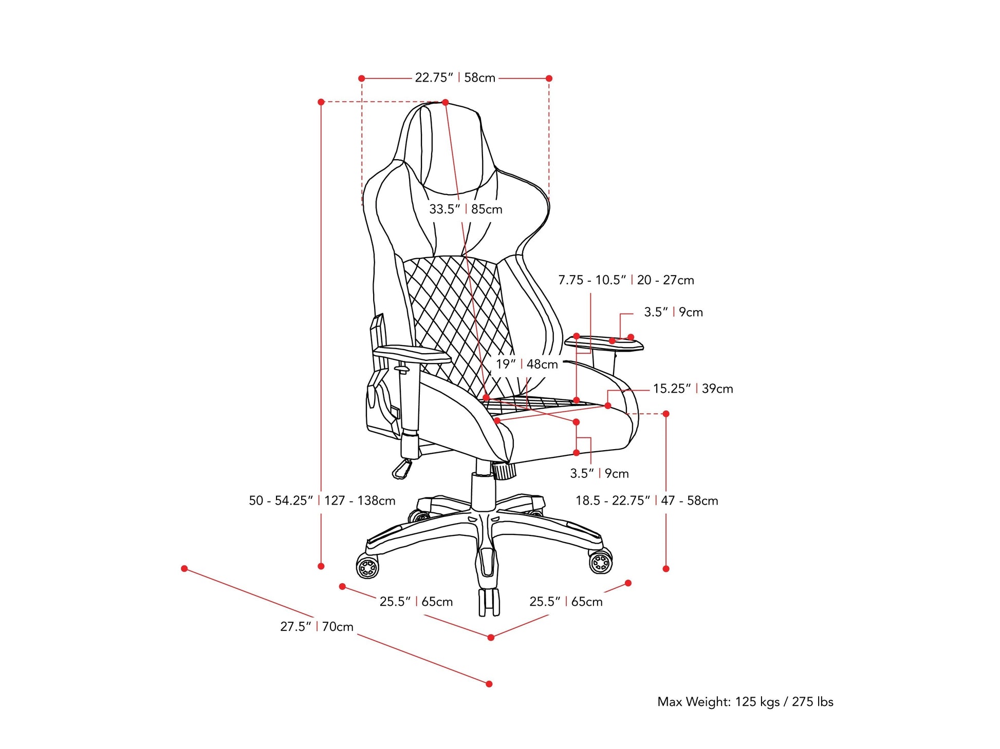 Black and blue gaming reclining chair with ergonomic design, padded armrests, and adjustable headrest.