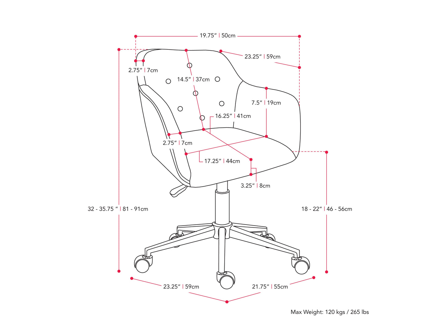 Light grey office task chair with arms, ergonomic design, mesh backrest, and adjustable height for home or office use.