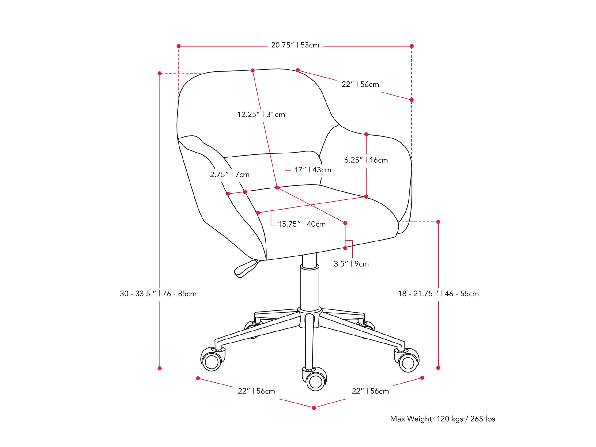 Off white task chair with open back, ergonomic design, cushioned seat, and modern metal frame for office use.