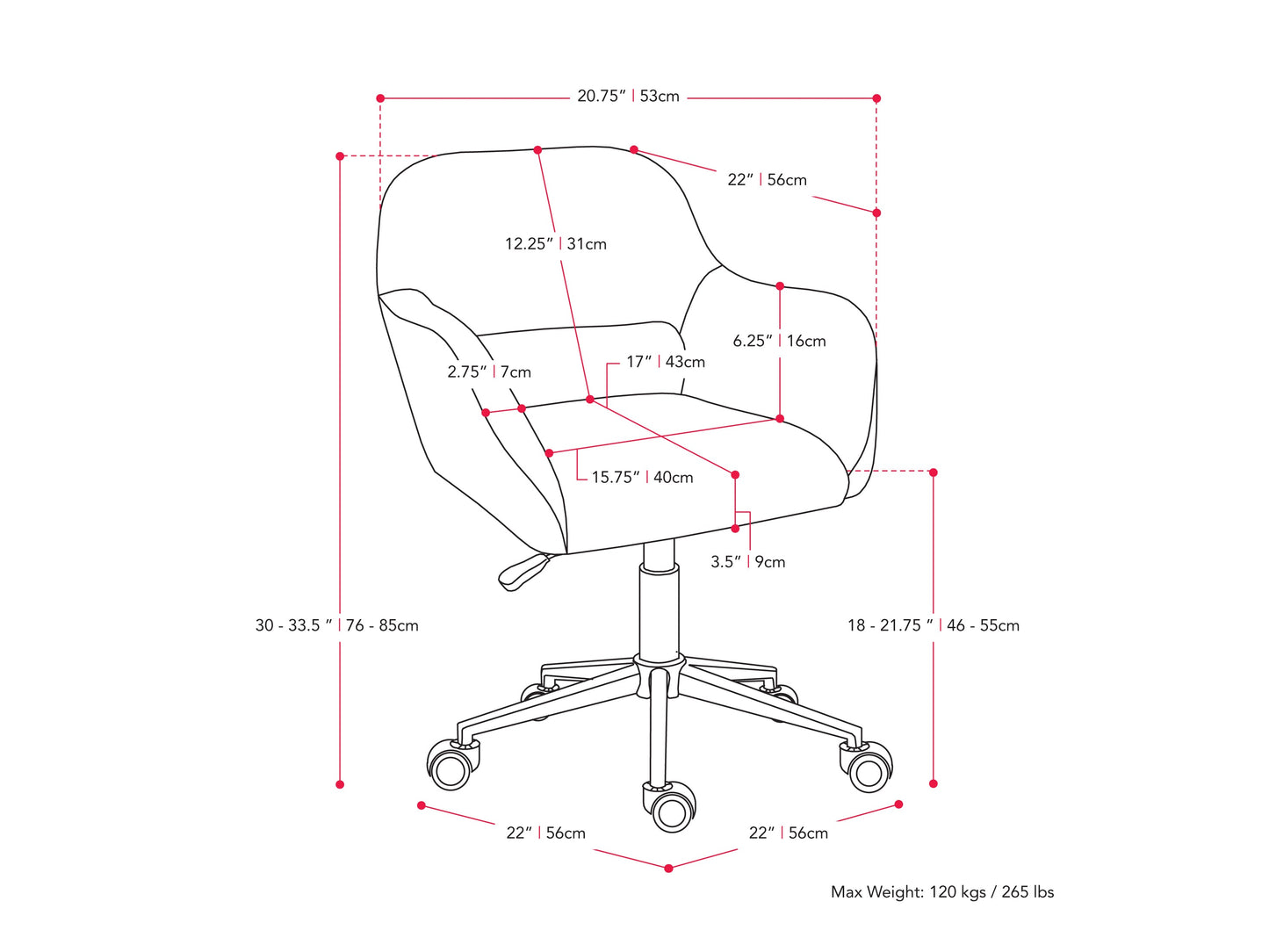 Light blue task chair with open back, ergonomic design, and chrome base for modern office settings.