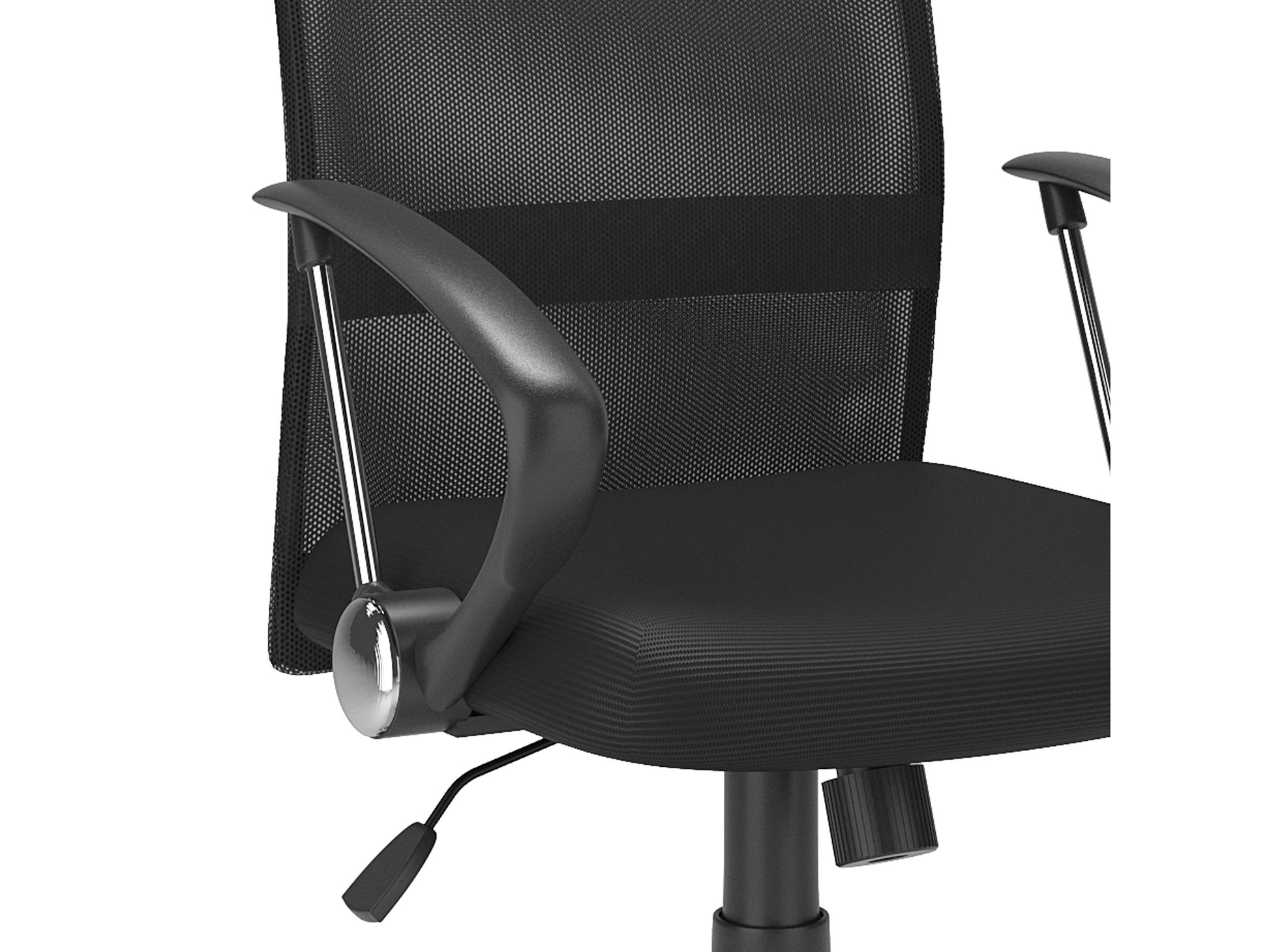 Ergonomic fabric office chair with adjustable armrests, high back support, and a sleek black and gray design, perfect for modern workspaces.