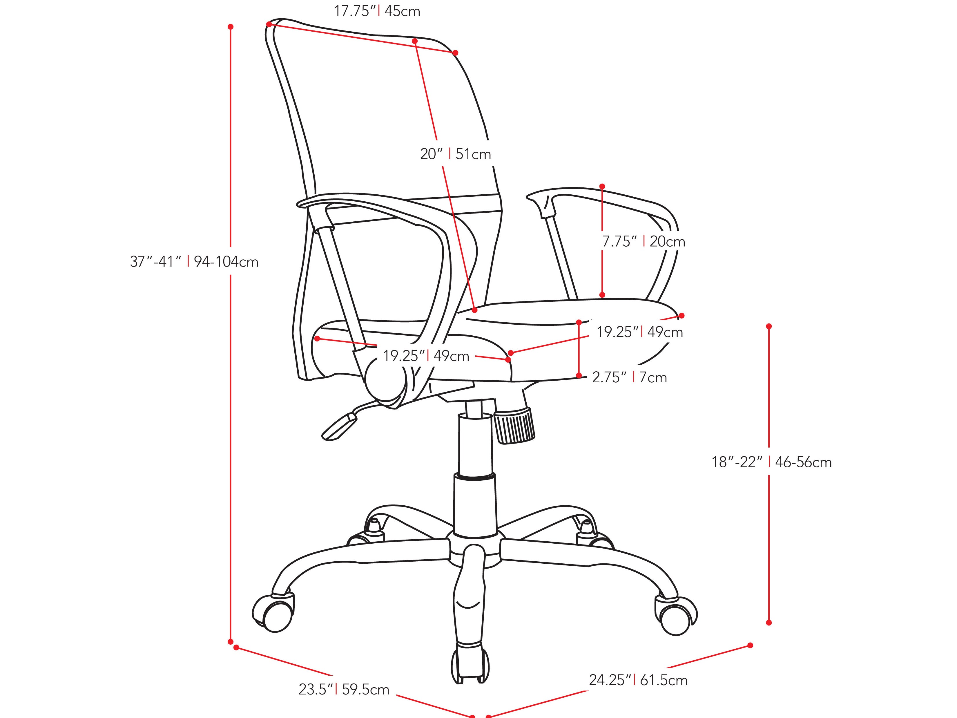 Blue fabric office chair with ergonomic design, adjustable height, and chrome base.