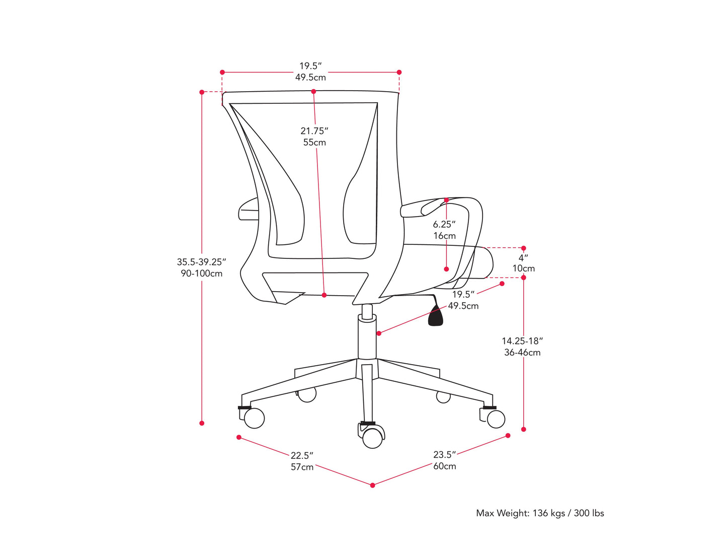 Ergonomic grey mesh office chair with white frame, adjustable armrests, and lumbar support.