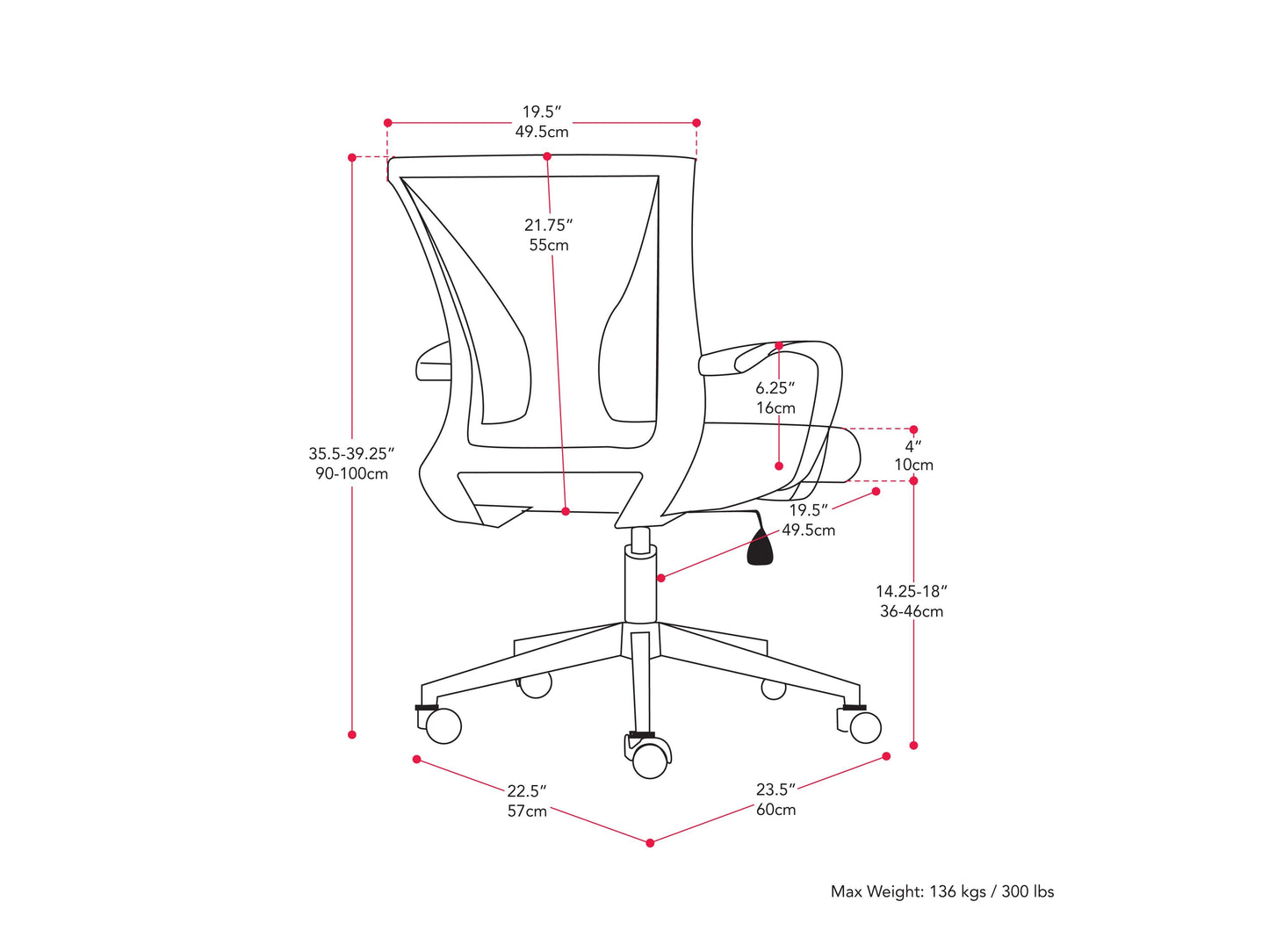 Purple and black mesh task chair with ergonomic design and adjustable height for office use.