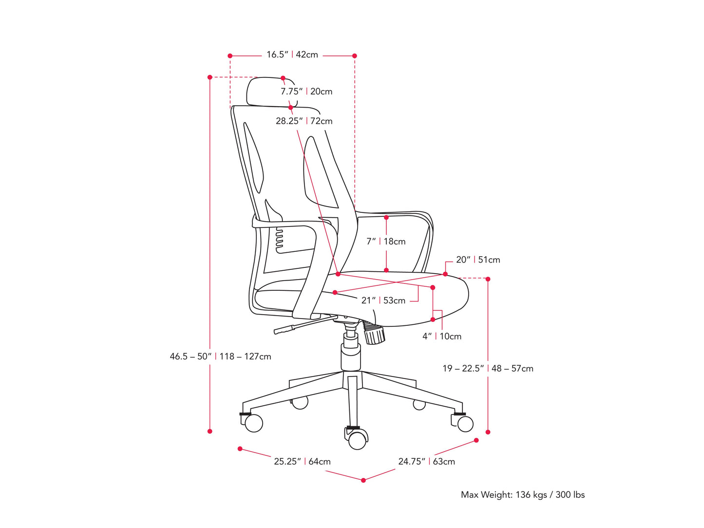 High back office chair in grey and black with ergonomic design, adjustable height, and lumbar support.