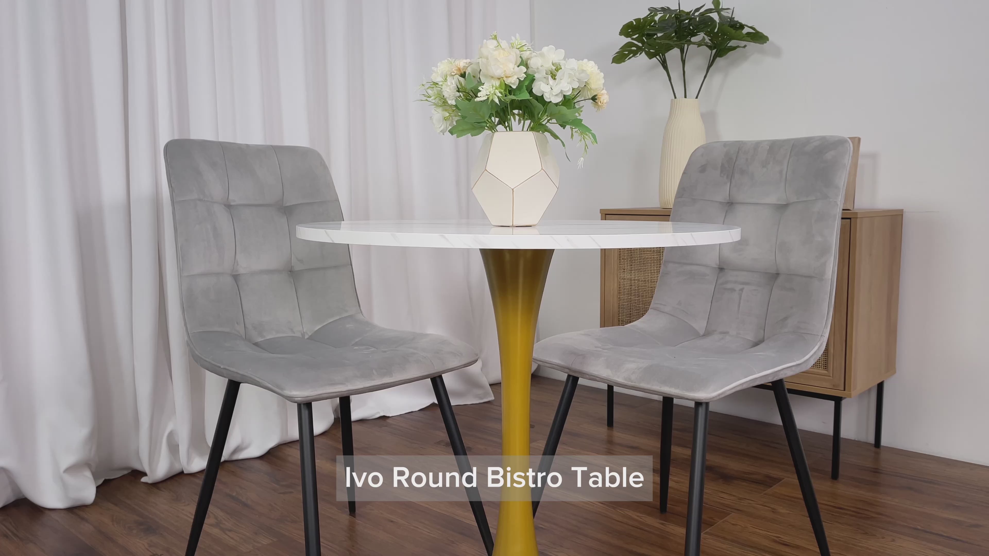 Load video: Ivo Round Bistro Table 28&quot; Product Video