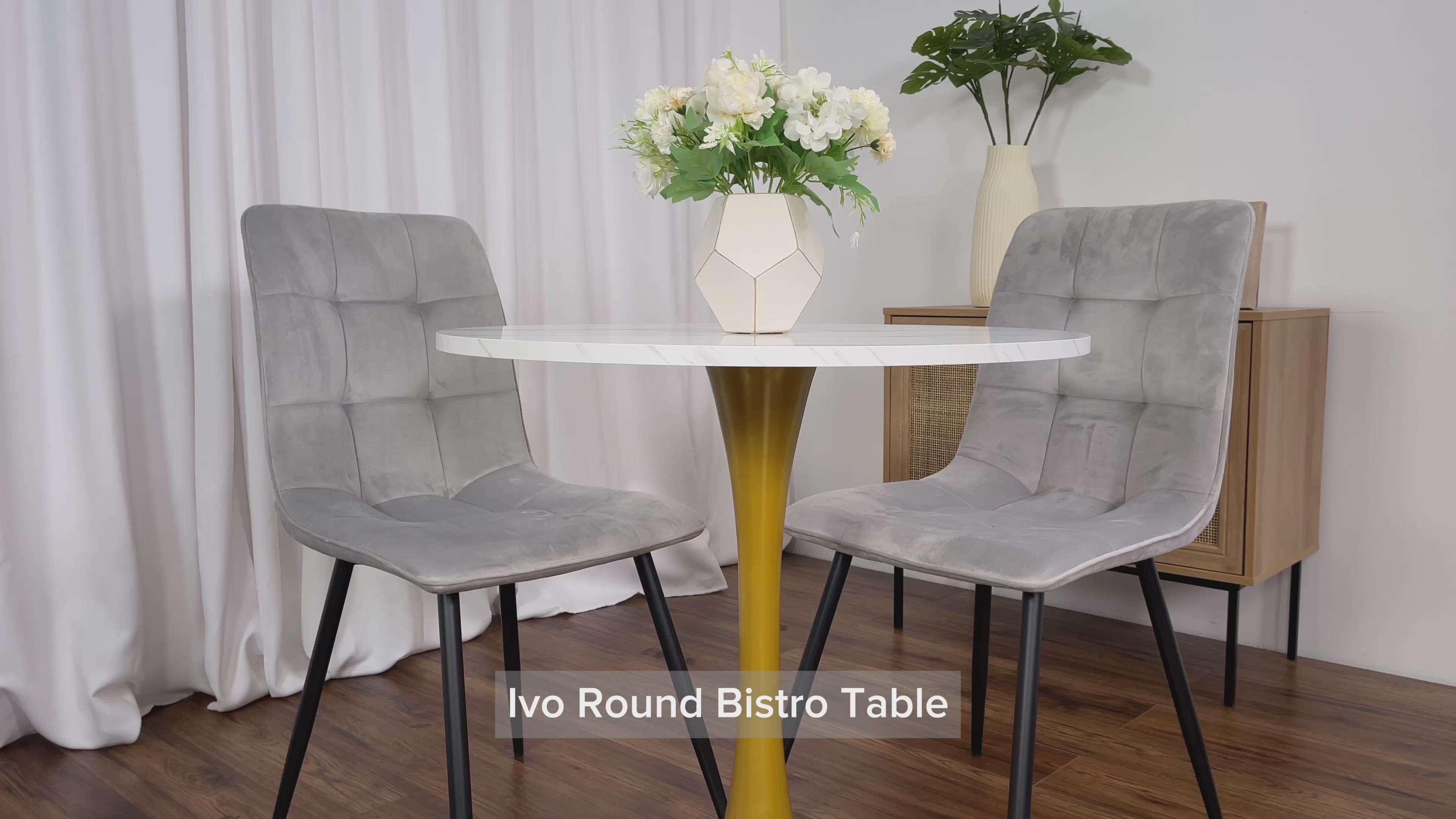 Load video: Ivo Round Bistro Table 28&quot; - Brown Product Video