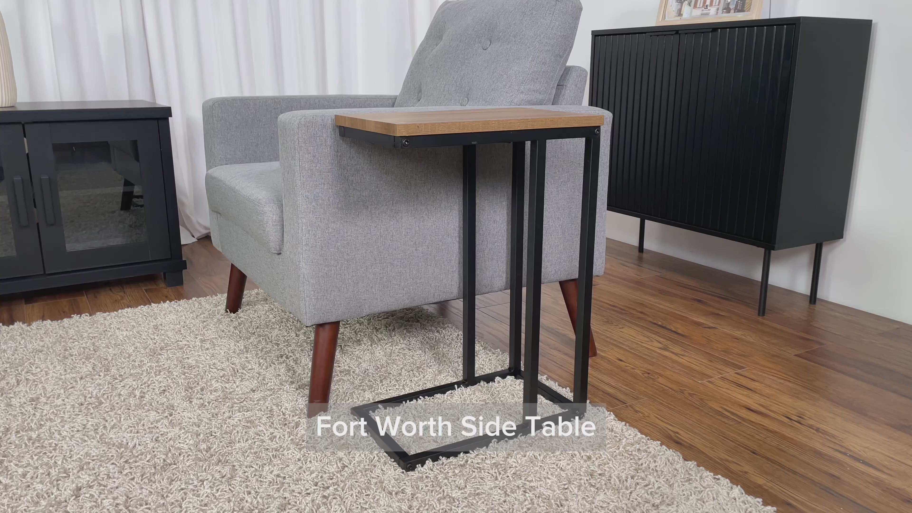 Load video: Fort Worth White Marble Narrow Side Table Product Video