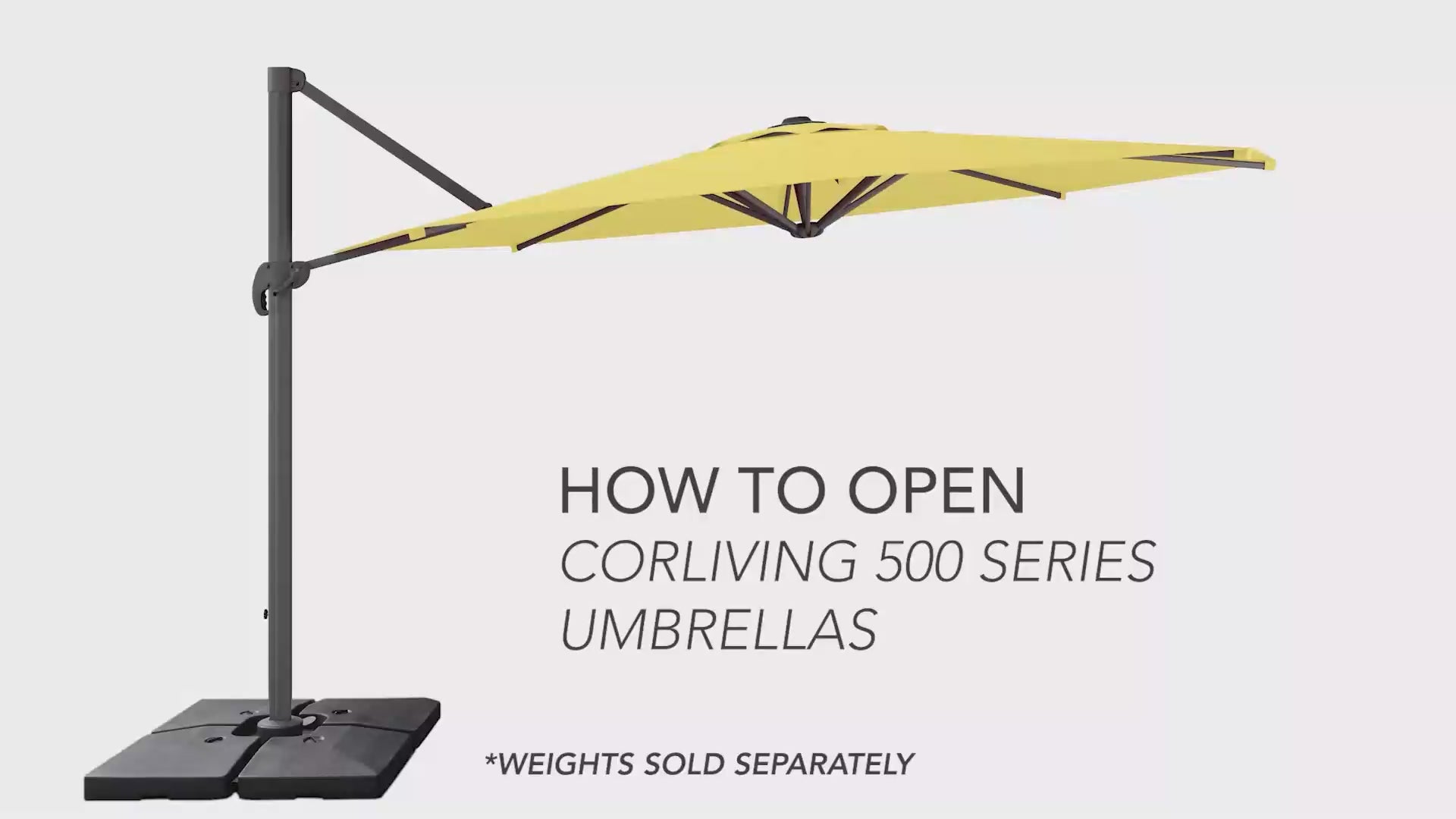 Load video: 500 Series 11.5ft Deluxe Offset Patio Umbrella - Yellow Product Video