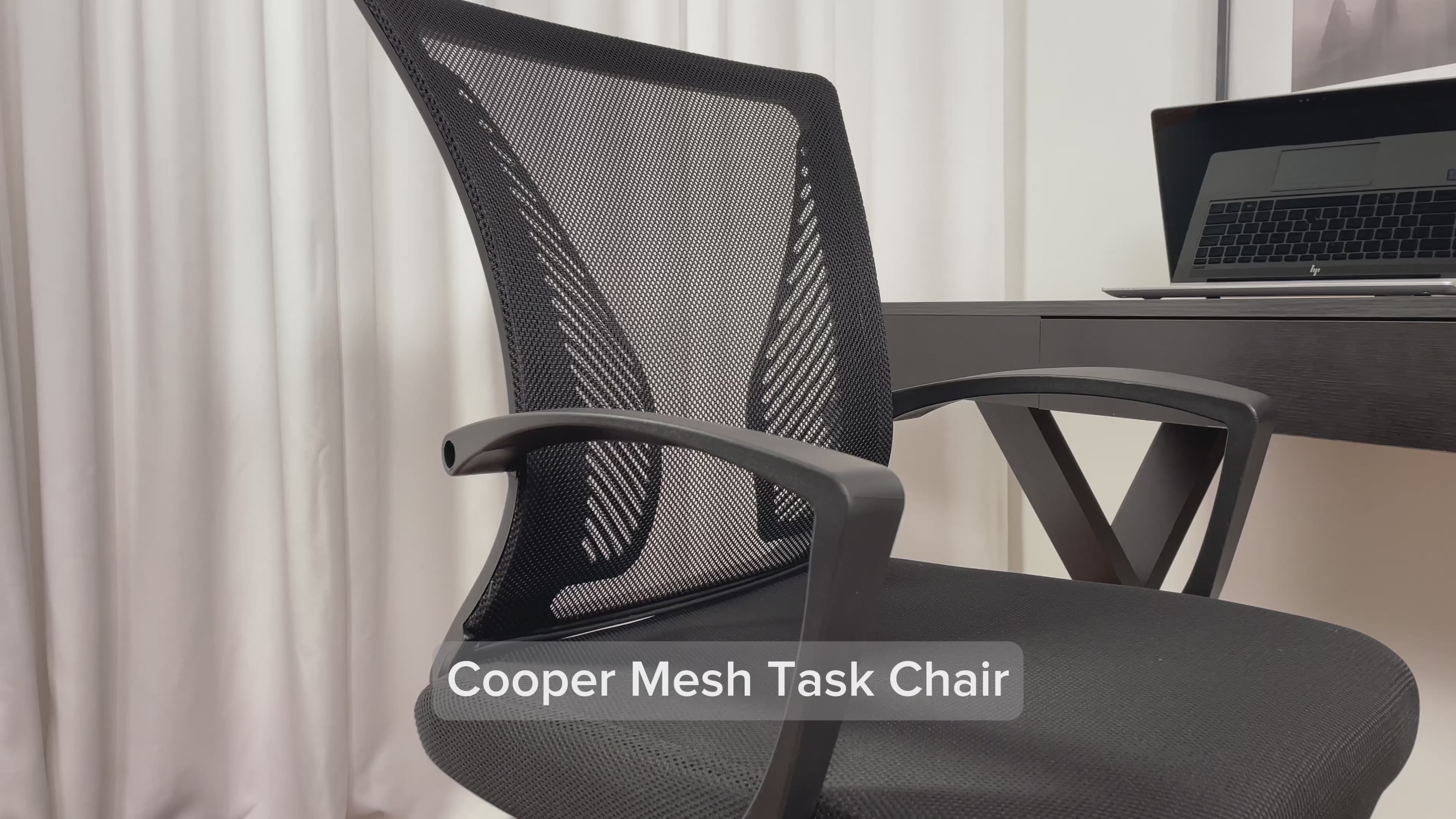 Load video: Cooper Mesh Task Chair - Pink And White Product Video