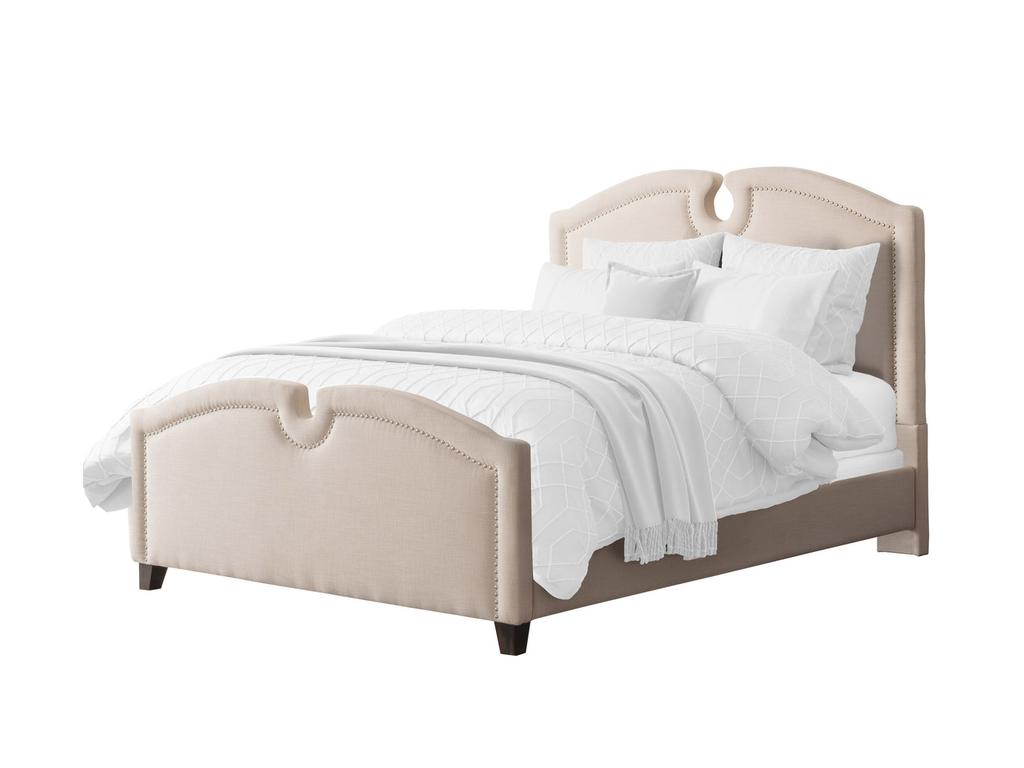 Modern twin bed with sleek white frame, wooden slats, and minimalist design. Features a sturdy metal base, clean lines, and compact size, perfect for small bedrooms or guest rooms.