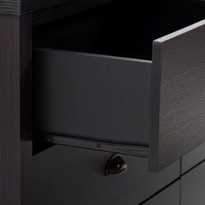 black 6 Drawer Dresser Boston Collection detail image by CorLiving#color_black