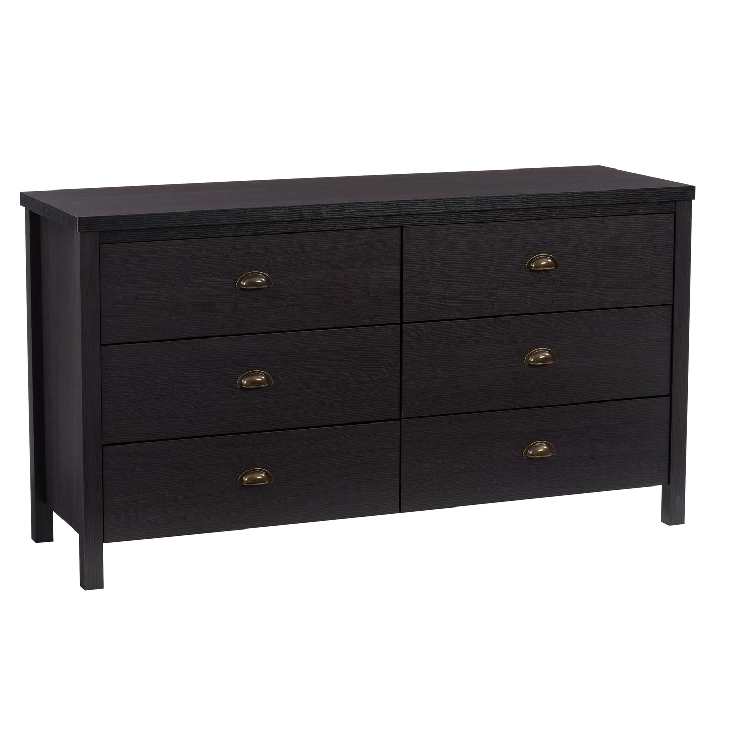 black 6 Drawer Dresser Boston Collection product image by CorLiving#color_black