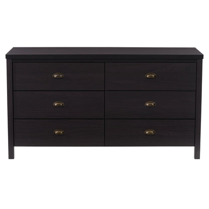 black 6 Drawer Dresser Boston Collection product image by CorLiving#color_black