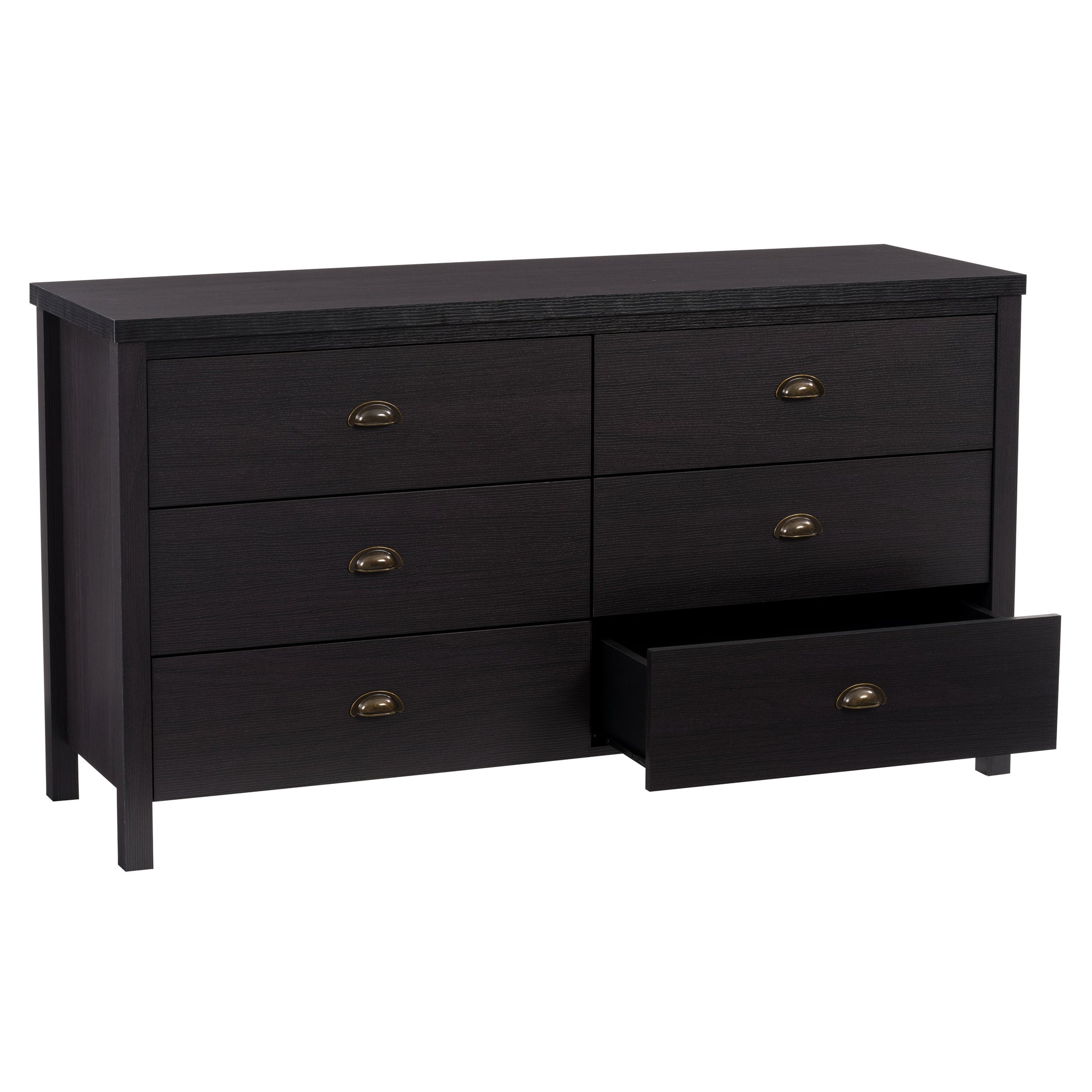 black 6 Drawer Dresser Boston Collection product image by CorLiving#color_black