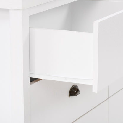 white 6 Drawer Dresser Boston Collection detail image by CorLiving#color_white