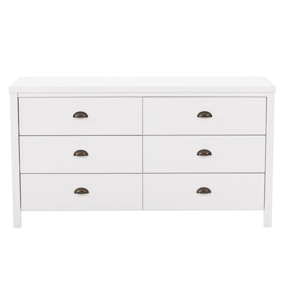 white 6 Drawer Dresser Boston Collection product image by CorLiving#color_white