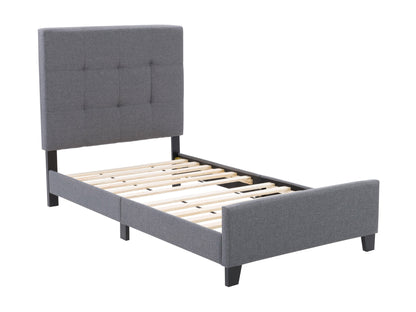 grey Twin / Single Panel Bed Ellery Collection product image by CorLiving#color_ellery-grey