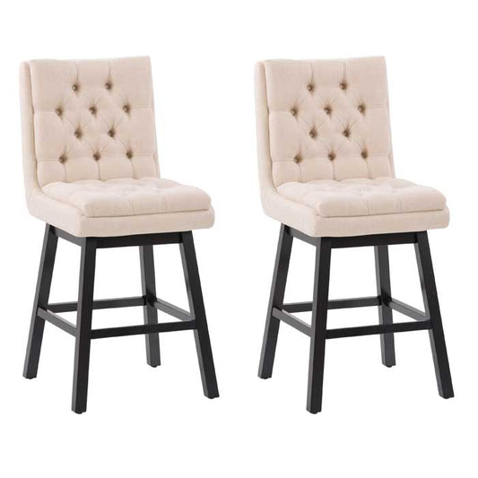 beige and dark brown Cushioned Bar Stools Set of 2 Leilani Collection product image by CorLivin#color_dpt-beige