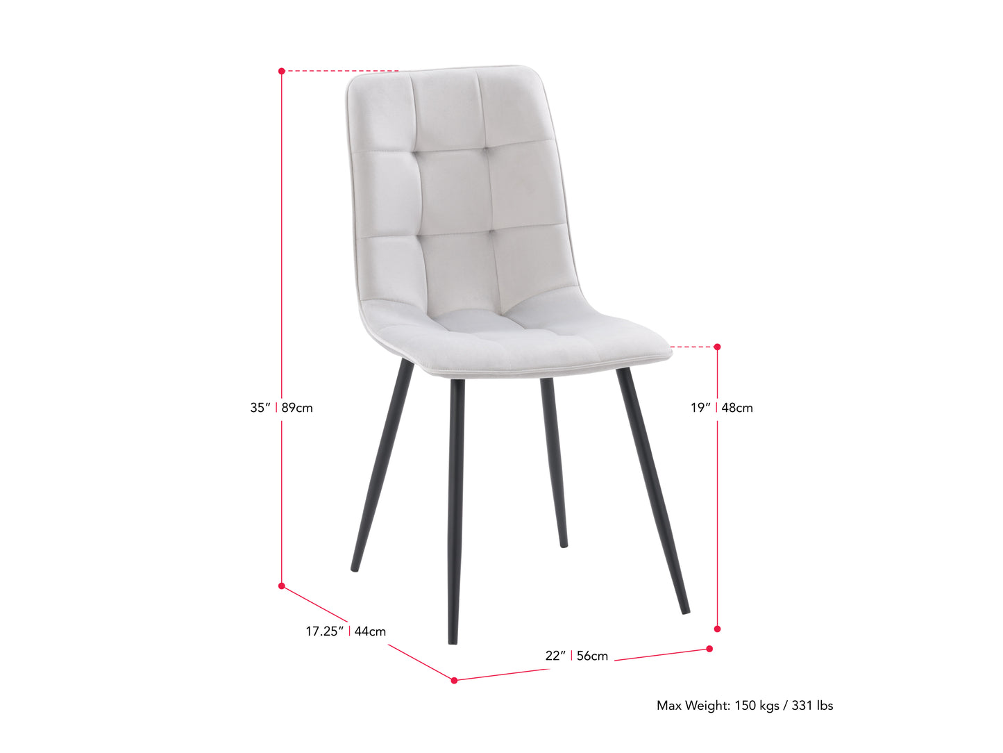 grey 5pc Round Dining Table Set Ezra Collection measurements diagram by CorLiving#color_ezra-light-grey