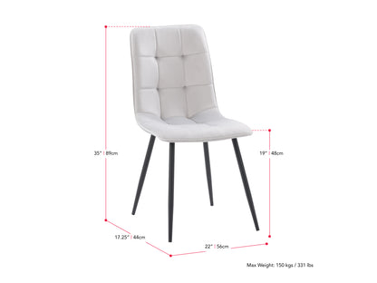 grey 5pc Round Dining Table Set Ezra Collection measurements diagram by CorLiving#color_ezra-light-grey