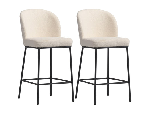 Luxury Boucle Bar Stools, Set of 2