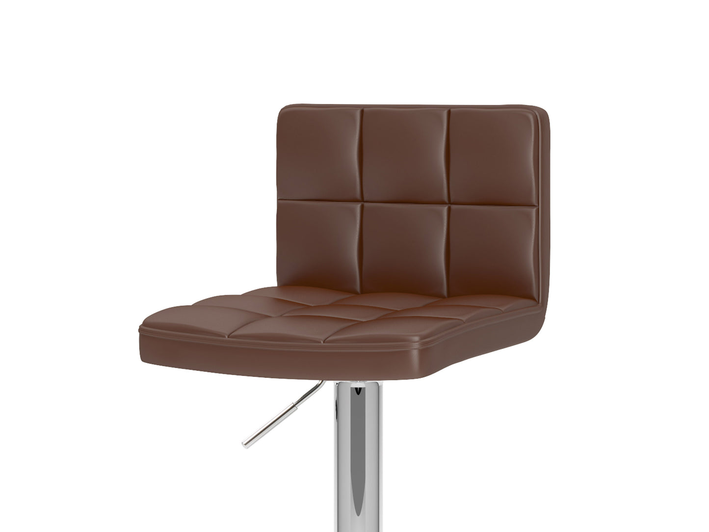 Dark brown wooden bar stool with a black cushioned seat, featuring a sleek, modern design and sturdy construction. Ideal for kitchen islands, bar counters, and high tables.