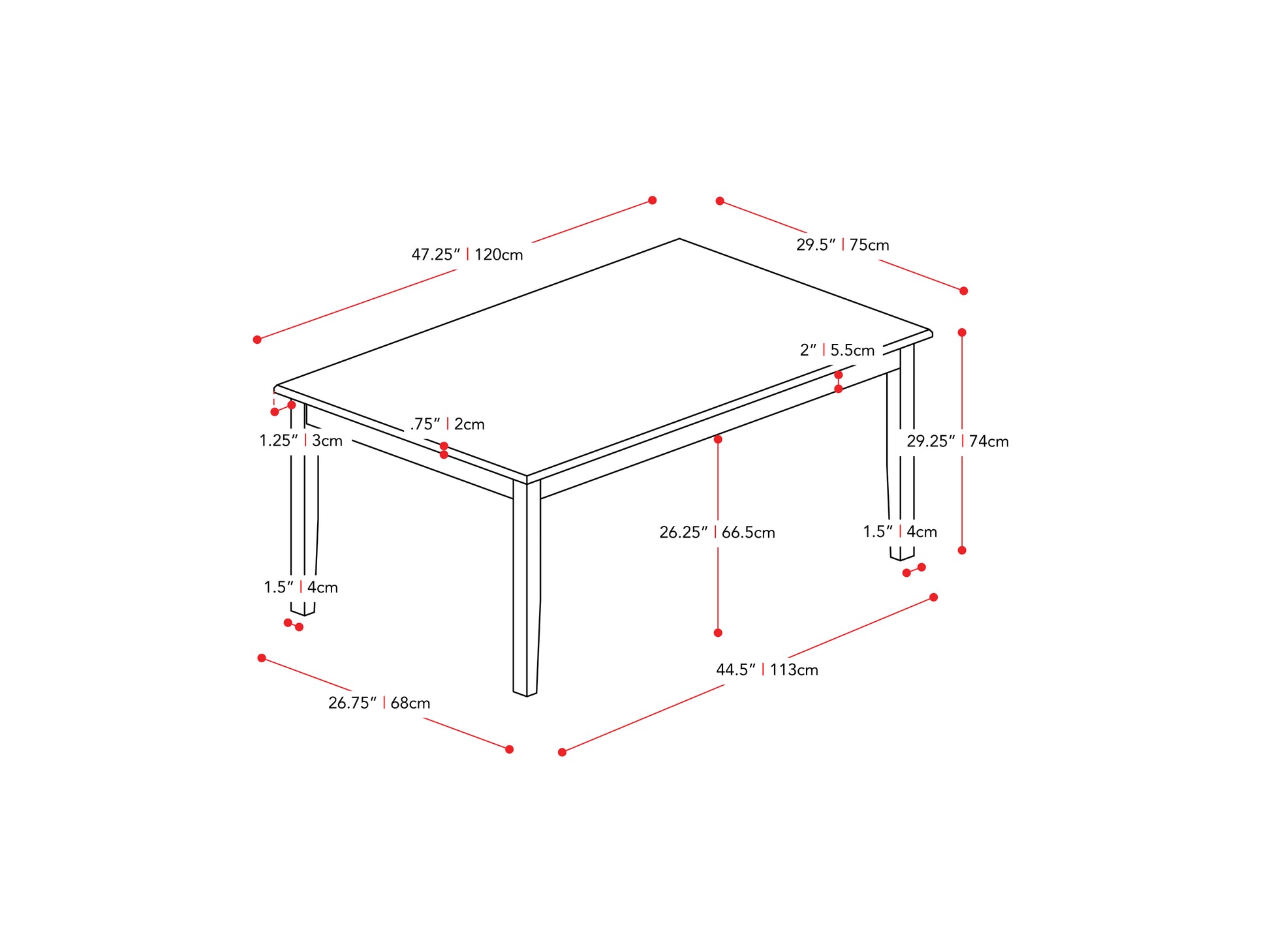 7pc Grey and White Dining Set Michigan Collection measurements diagram by CorLiving#color_michigan-grey-and-white