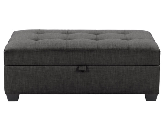 grey Tufted Storage Bench Antonio Collection product image by CorLiving#color_antonio-grey