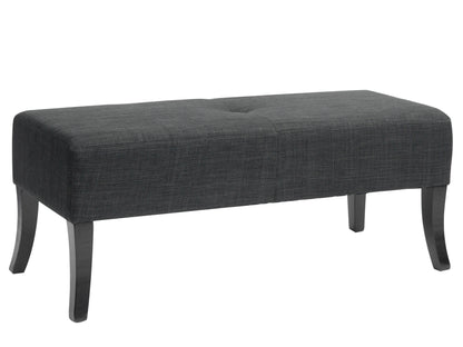 Modern wooden bench with natural oak finish, featuring clean lines and minimalist design, supported by sturdy black metal legs. Ideal for contemporary interiors or outdoor spaces.