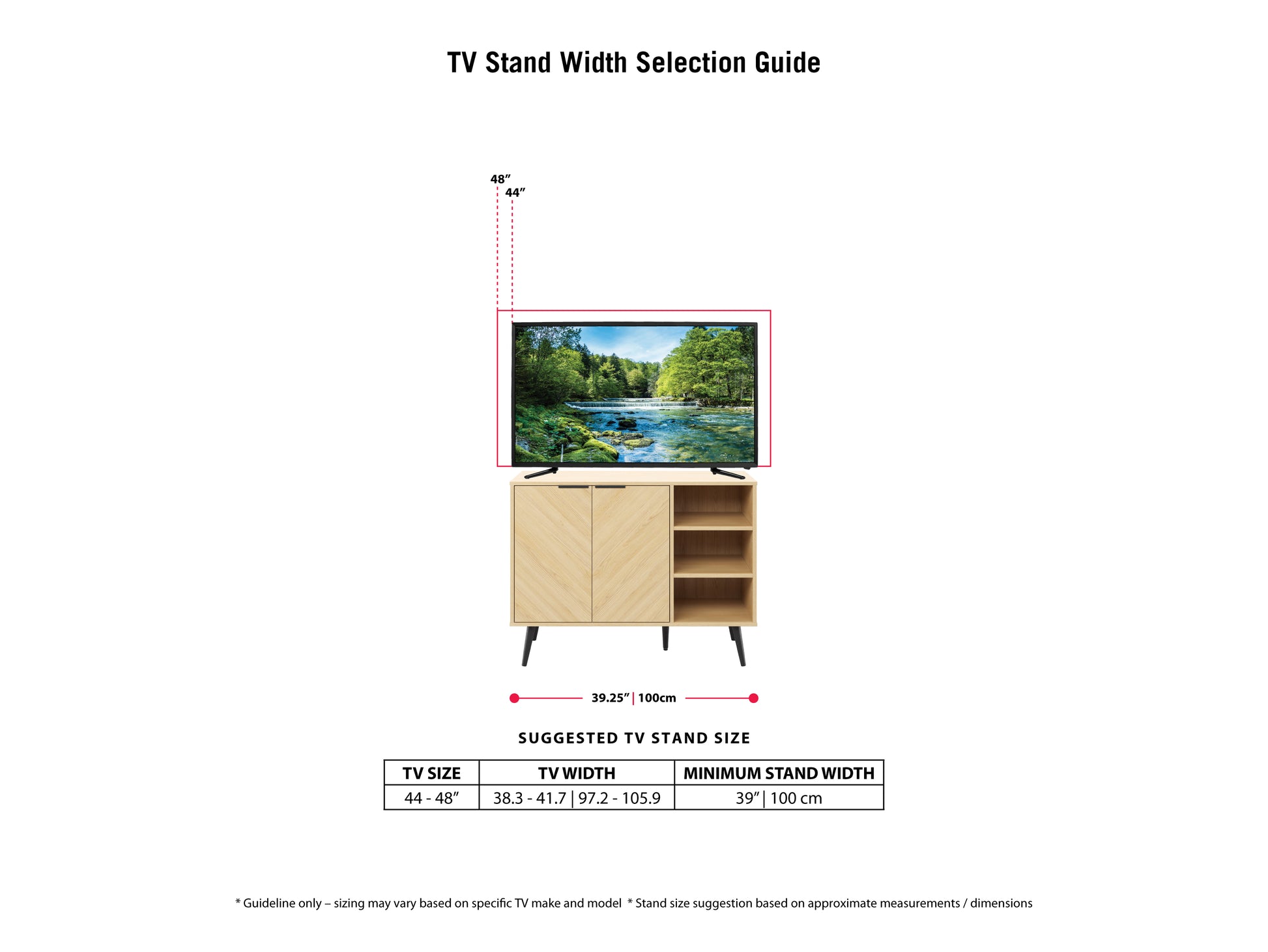 light brown Sideboard Buffet, TVs up to 48" Himari Collection infographic by CorLiving#color_himari-light-brown