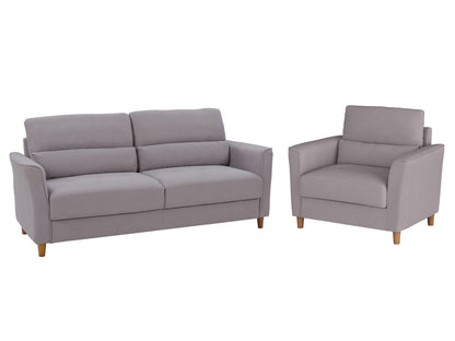 light grey 3 Seat Sofa and Chair Set, 2 piece Caroline collection product image by CorLiving#color_light-grey