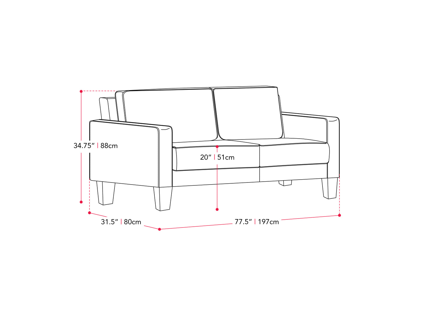 Dark gray 2-piece sofa and chair set with tufted cushions, sleek wooden legs, and modern design. Ideal for contemporary living rooms, offering comfort and style with durable fabric upholstery.