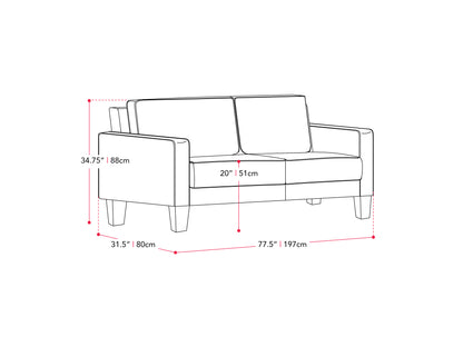 Dark gray 2-piece sofa and chair set with tufted cushions, sleek wooden legs, and modern design. Ideal for contemporary living rooms, offering comfort and style with durable fabric upholstery.