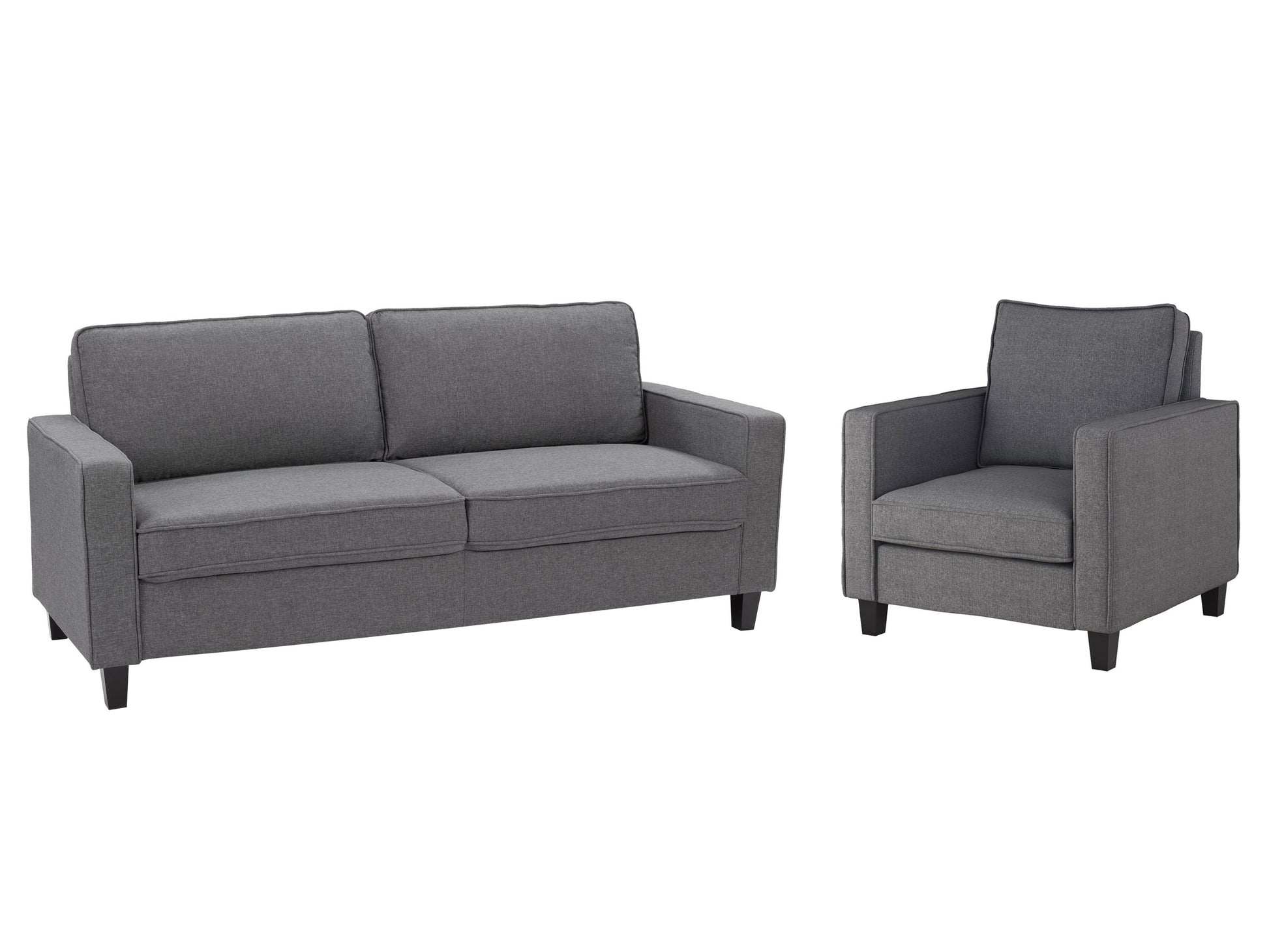 grey Sofa and Chair Set, 2 piece Georgia Collection product image by CorLiving#color_georgia-grey