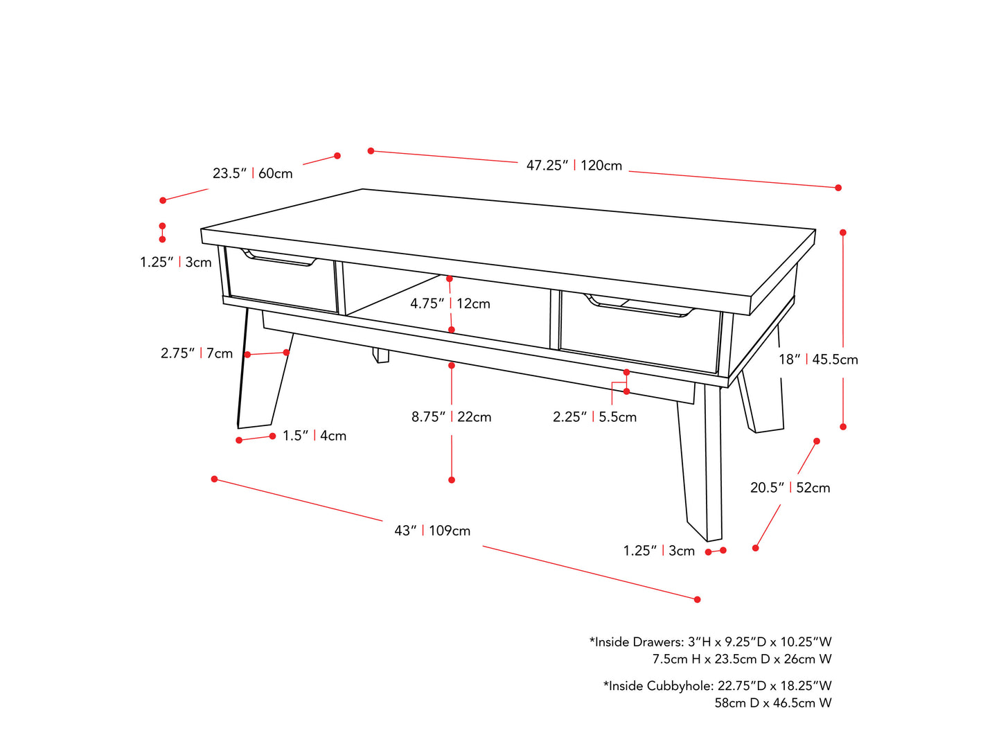 Modern glass coffee table with sleek black metal legs, clear tempered glass top, and minimalist design.