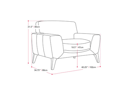 dark grey Accent Chair London Collection measurements diagram by Corliving#color_london-dark-grey