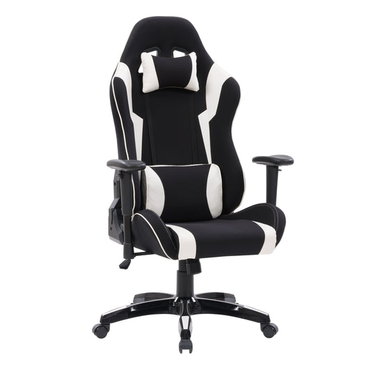 black and white Ergonomic Gaming Chair Workspace Collection product image by CorLiving#color_black-and-white