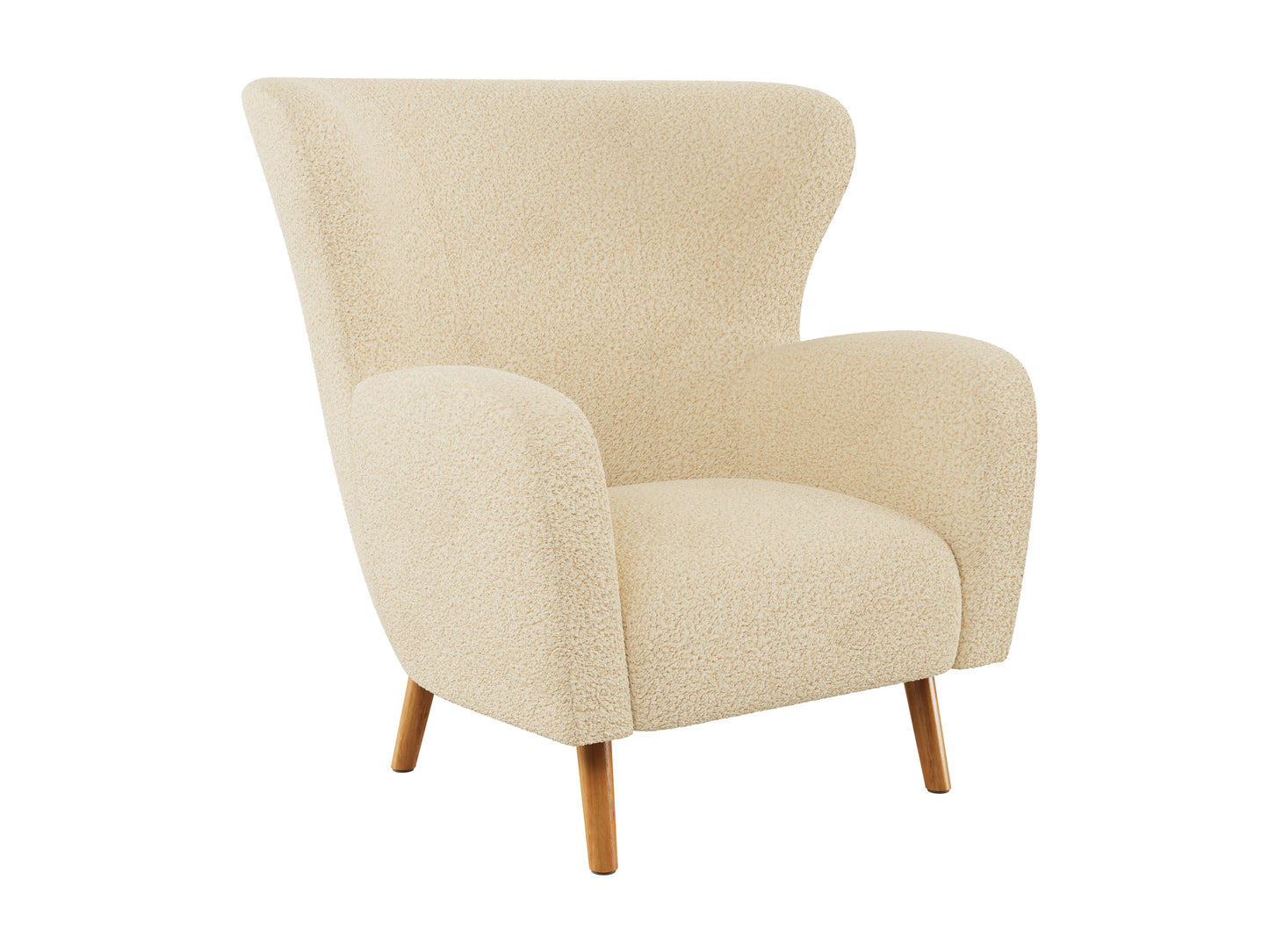 cream Boucle Wing Accent Chair Gianna Collection product image by CorLiving#color_gianna-cream