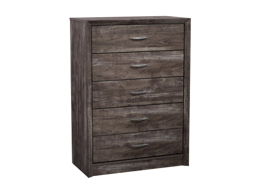 Modern wooden dresser with six white drawers, natural wood frame, and sleek metal handles. Ideal for bedroom storage, this contemporary piece combines minimalist design with functional elegance.