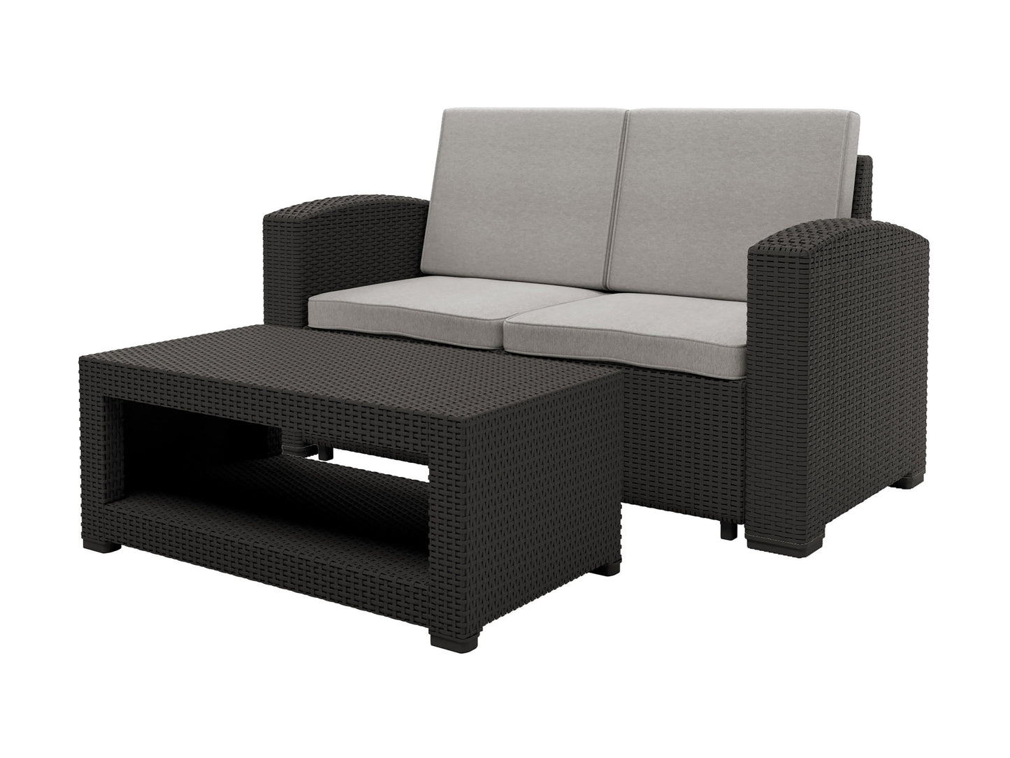 grey and black weave 6 Piece Patio Set Adelaide Collection product image by CorLiving#color_grey-and-black-weave