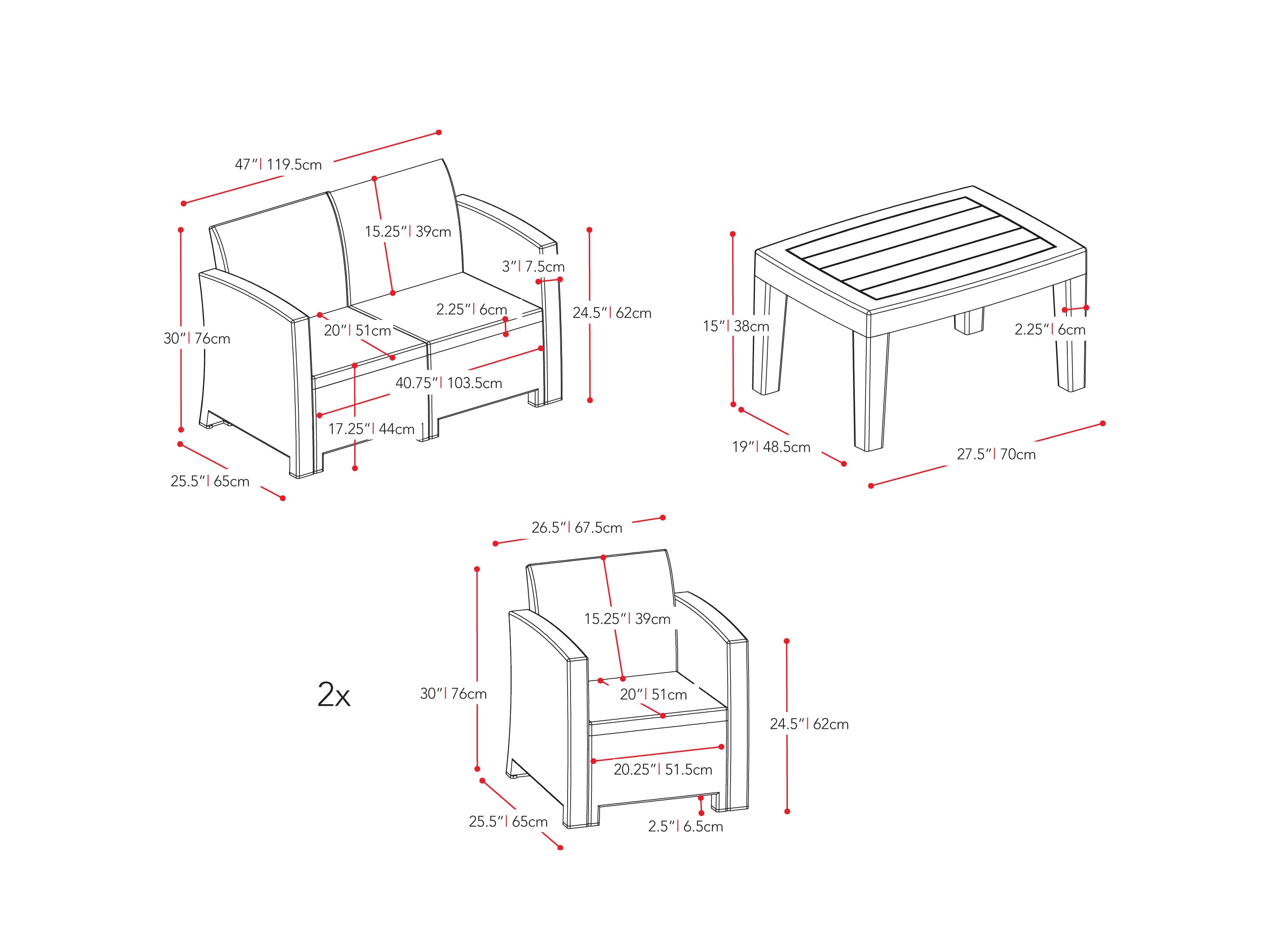 Gray wicker patio conversation set with beige cushions, including a loveseat, two chairs, and a glass-top coffee table, ideal for outdoor lounging and entertaining. Durable, weather-resistant materials.