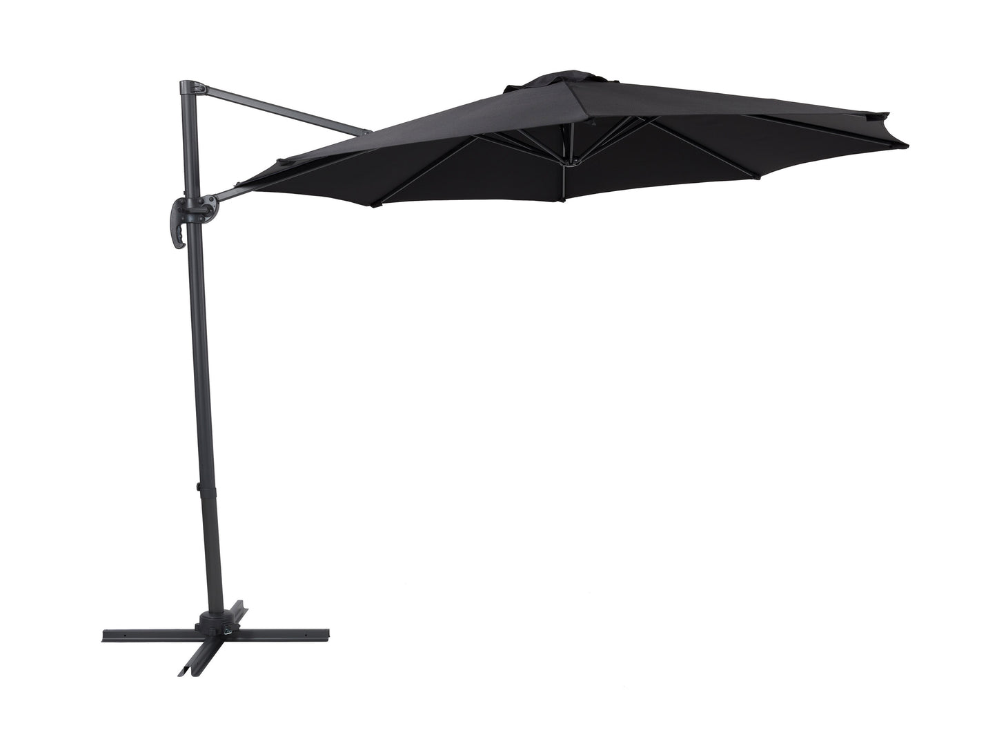 black offset patio umbrella, 360 degree 100 Series product image CorLiving#color_black