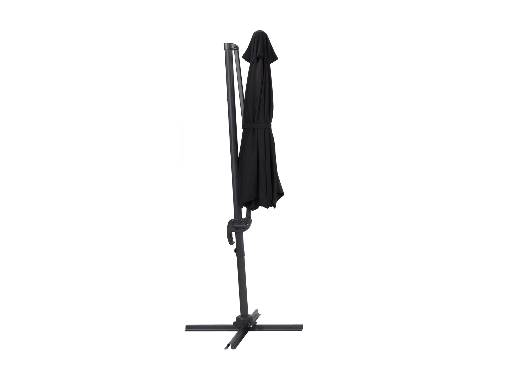 black offset patio umbrella, 360 degree 100 Series product image CorLiving#color_black