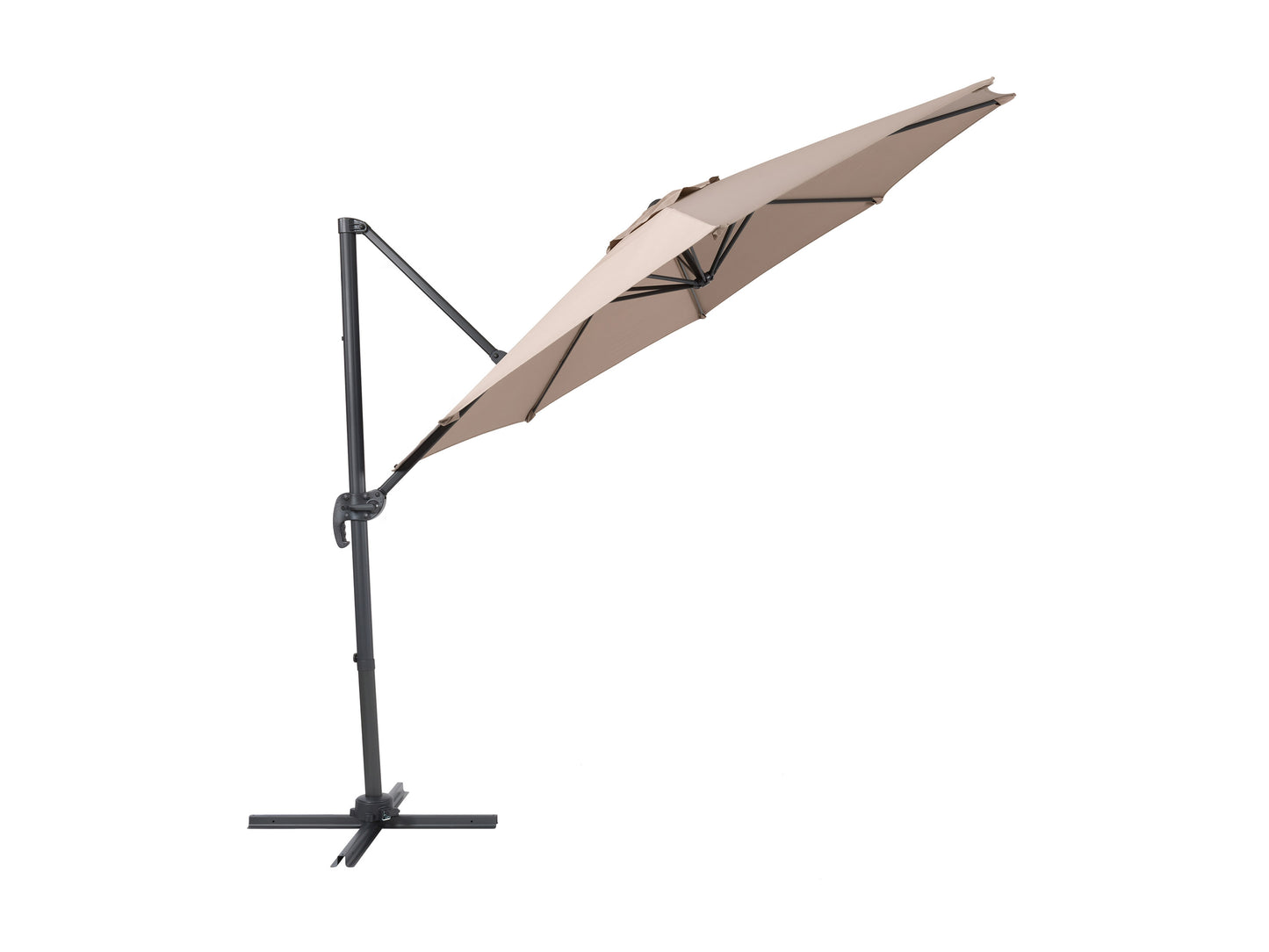 taupe offset patio umbrella, 360 degree 100 Series product image CorLiving#color_taupe