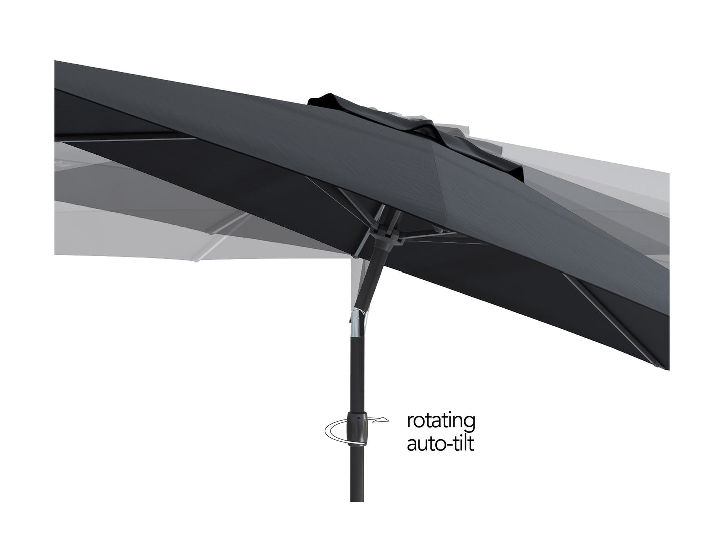 black large patio umbrella, tilting 700 Series product image CorLiving#color_ppu-black