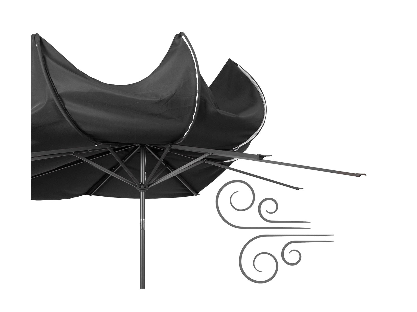 black large patio umbrella, tilting 700 Series product image CorLiving#color_ppu-black